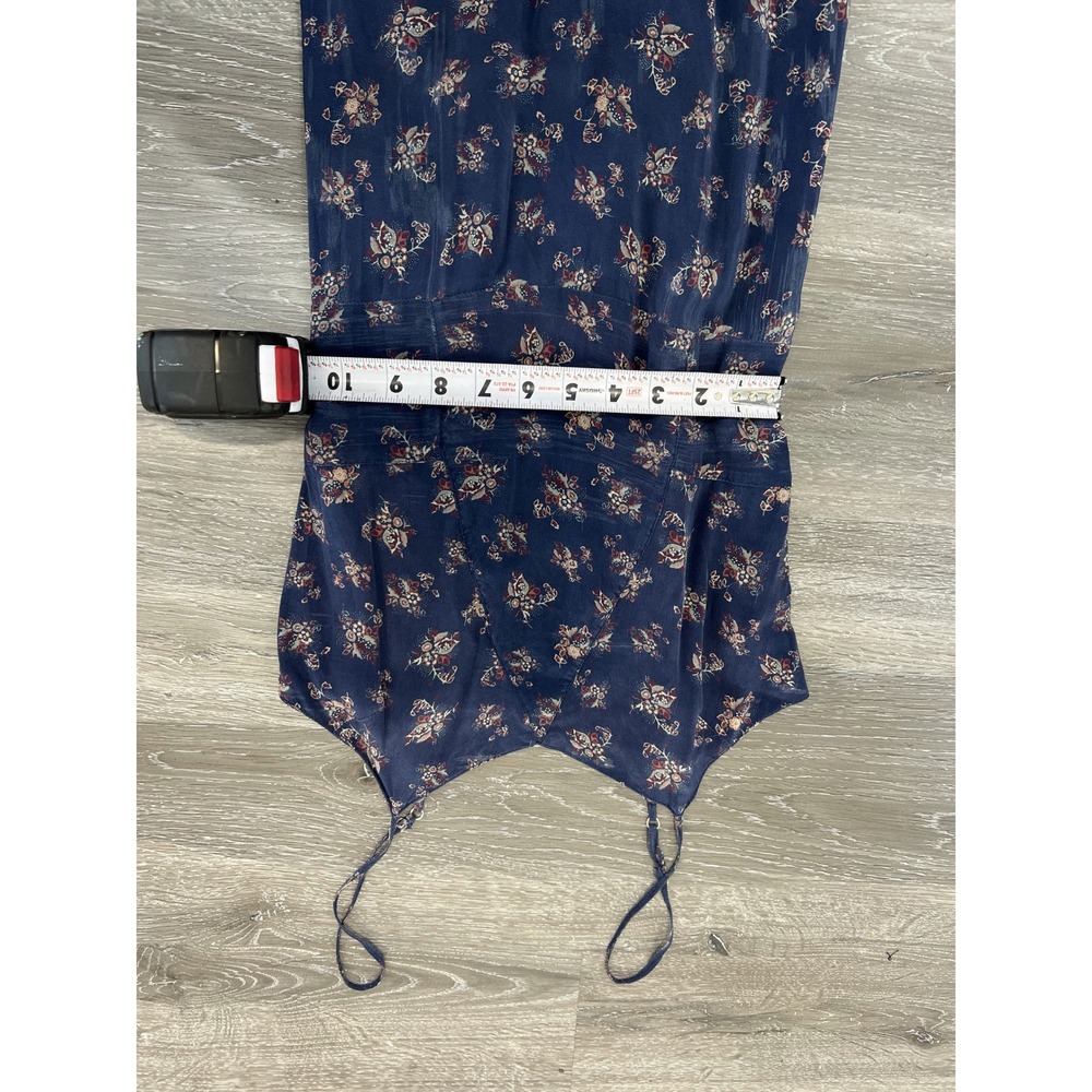 Vintage Ditsy Floral Slip Maxi Dress Sleeveless Blue Size S - Picture 3 of 5